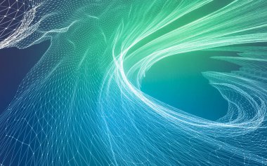 Çokgen alanı düşük Poli koyu arka plan, 3d render