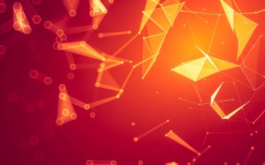 Çokgen alanı düşük Poli koyu arka plan, 3d render