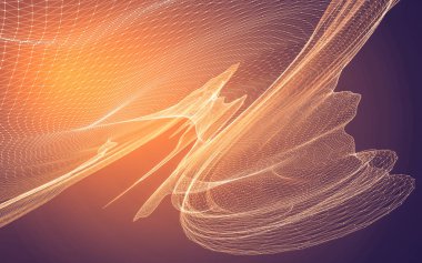 Çokgen alanı düşük Poli koyu arka plan, 3d render