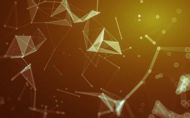 Çokgen alanı düşük Poli koyu arka plan, 3d render