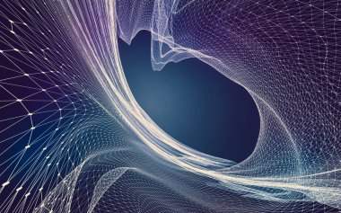 Çokgen alanı düşük Poli koyu arka plan, 3d render