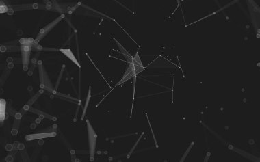 Çokgen alanı düşük Poli koyu arka plan, 3d render