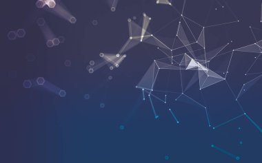 Çokgen alanı düşük Poli koyu arka plan, 3d render