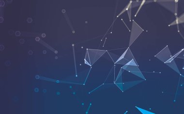 Çokgen alanı düşük Poli koyu arka plan, 3d render