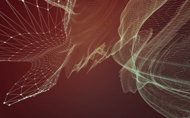 Çokgen alanı düşük Poli koyu arka plan, 3d render