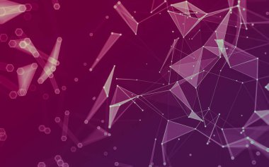 Çokgen alanı düşük Poli koyu arka plan, 3d render