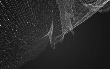 Çokgen alanı düşük Poli koyu arka plan, 3d render