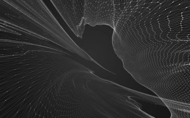 Çokgen alanı düşük Poli koyu arka plan, 3d render