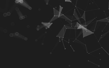 Çokgen alanı düşük Poli koyu arka plan, 3d render