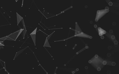 Çokgen alanı düşük Poli koyu arka plan, 3d render