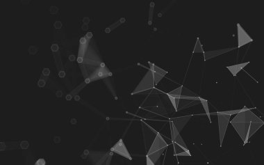 Çokgen alanı düşük Poli koyu arka plan, 3d render