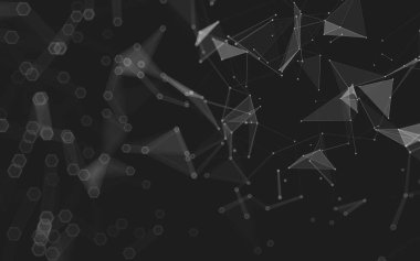 Çokgen alanı düşük Poli koyu arka plan, 3d render