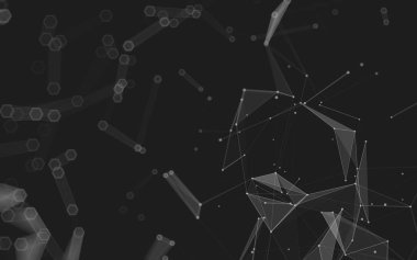 Çokgen alanı düşük Poli koyu arka plan, 3d render