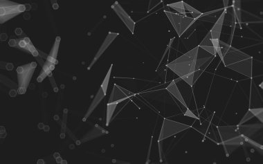 Çokgen alanı düşük Poli koyu arka plan, 3d render