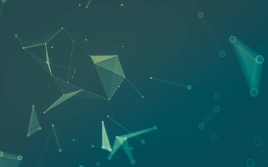 Çokgen alanı düşük Poli koyu arka plan, 3d render