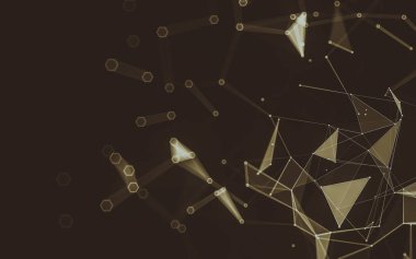 Çokgen alanı düşük Poli koyu arka plan, 3d render