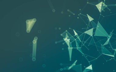 Çokgen alanı düşük Poli koyu arka plan, 3d render