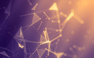 Çokgen alanı düşük Poli koyu arka plan, 3d render