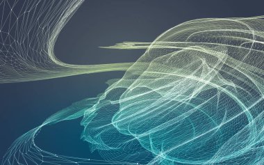 Çokgen alanı düşük Poli koyu arka plan, 3d render