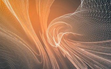 Çokgen alanı düşük Poli koyu arka plan, 3d render