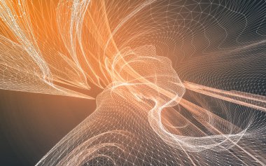 Çokgen alanı düşük Poli koyu arka plan, 3d render