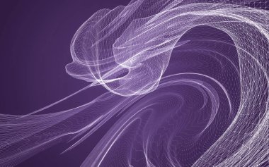 Çokgen alanı düşük Poli koyu arka plan, 3d render