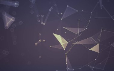 Çokgen alanı düşük Poli koyu arka plan, 3d render