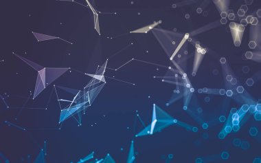 Çokgen alanı düşük Poli koyu arka plan, 3d render