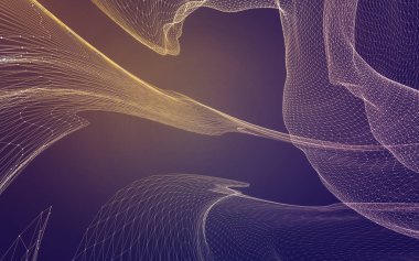 Çokgen alanı düşük Poli koyu arka plan, 3d render