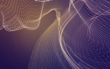 Çokgen alanı düşük Poli koyu arka plan, 3d render