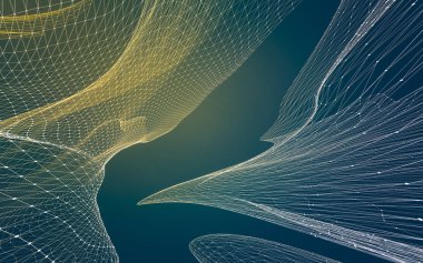 Çokgen alanı düşük Poli koyu arka plan, 3d render