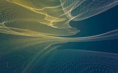 Çokgen alanı düşük Poli koyu arka plan, 3d render