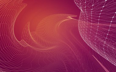 Çokgen alanı düşük Poli koyu arka plan, 3d render