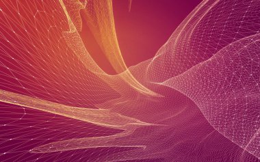 Çokgen alanı düşük Poli koyu arka plan, 3d render