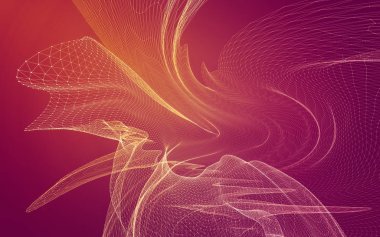 Çokgen alanı düşük Poli koyu arka plan, 3d render