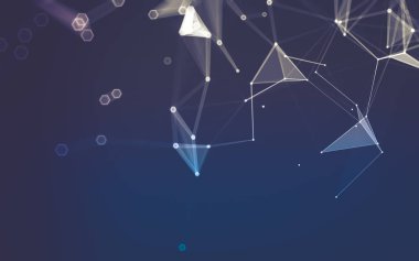 Çokgen alanı düşük Poli koyu arka plan, 3d render