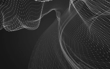 Çokgen alanı düşük Poli koyu arka plan, 3d render