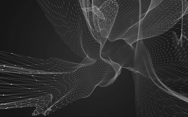 Çokgen alanı düşük Poli koyu arka plan, 3d render