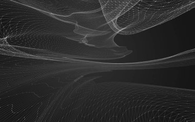 Çokgen alanı düşük Poli koyu arka plan, 3d render