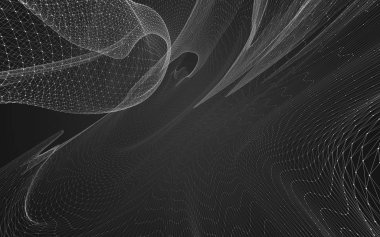 Çokgen alanı düşük Poli koyu arka plan, 3d render