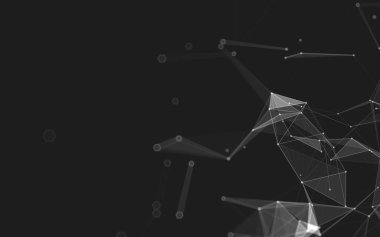 Çokgen alanı düşük Poli koyu arka plan, 3d render