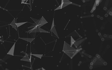 Çokgen alanı düşük Poli koyu arka plan, 3d render