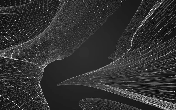 Çokgen alanı düşük Poli koyu arka plan, 3d render