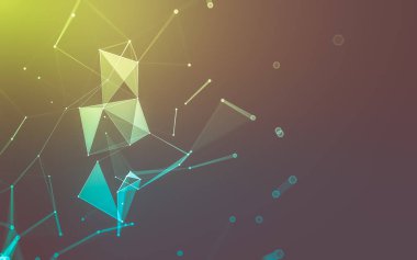 Çokgen alanı düşük Poli koyu arka plan, 3d render