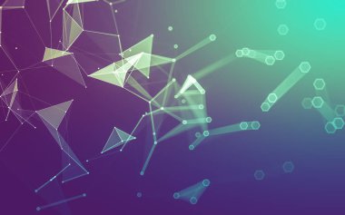 Çokgen alanı düşük Poli koyu arka plan, 3d render