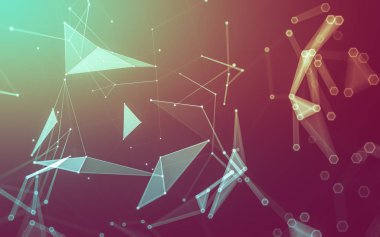 Çokgen alanı düşük Poli koyu arka plan, 3d render