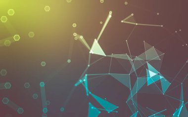 Çokgen alanı düşük Poli koyu arka plan, 3d render