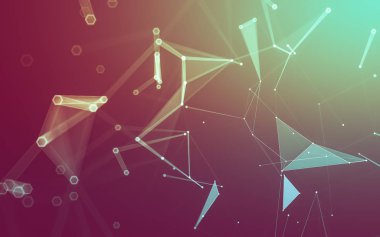 Çokgen alanı düşük Poli koyu arka plan, 3d render