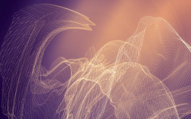 Çokgen alanı düşük Poli koyu arka plan, 3d render