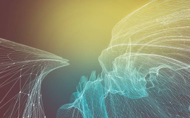 Çokgen alanı düşük Poli koyu arka plan, 3d render